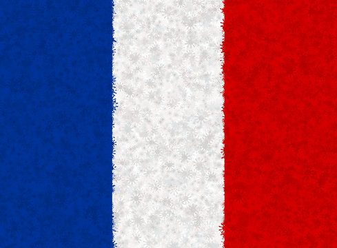 Graphic illustration of a French flag with a star pattern