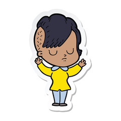 sticker of a cartoon woman