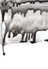 dirty stains black paint pouring