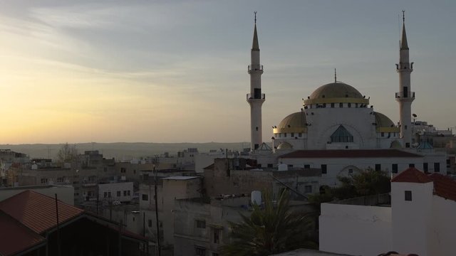Timelapse of Jesus Christ Madaba Mosque in the Early Hours of Morning