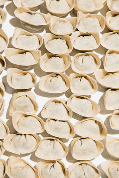 Specially Wrapped Wontons Being Made
