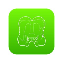 Lesbian couple icon in outline style isolated on white background