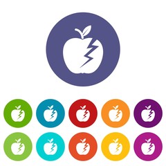 Lightning apple icons color set vector for any web design on white background