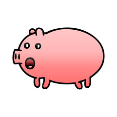 gradient shaded cartoon pig