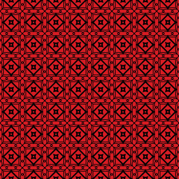Seamless Geomteric Patterns. Vector Illustration. Hand Drawn Wrap Wallpaper, Cover Fabric, Cloth Textile Design. red black color