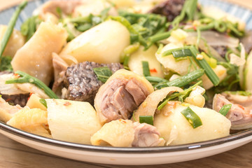 Taiwanese Food, called salty chicken, which is a kind of traditional food that meat or fowl stewed with salty and strained before serving.