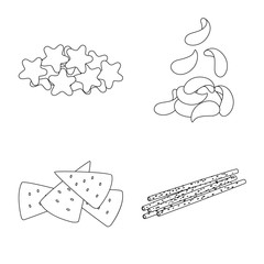 Isolated object of product and menu logo. Set of product and flavor stock vector illustration.