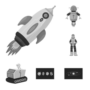 Vector illustration of universe and travels  icon. Set of universe and cosmic  stock symbol for web.
