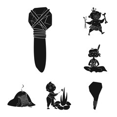 Vector design of sapiens and development  symbol. Set of sapiens and age vector icon for stock.