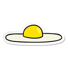 sticker of a quirky hand drawn cartoon fried egg