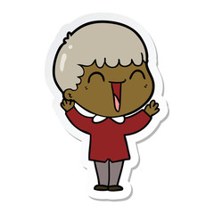 Obraz premium sticker of a cartoon happy man