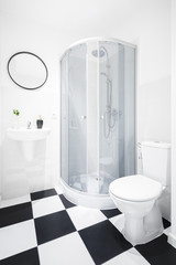 New bathroom with chess flooring