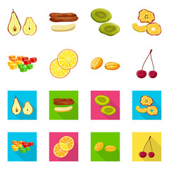 Vector illustration of food  and raw  logo. Set of food  and nature   vector icon for stock.