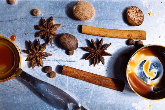 Whole Pumpkin Spice Ingredients with Dulce de Leche