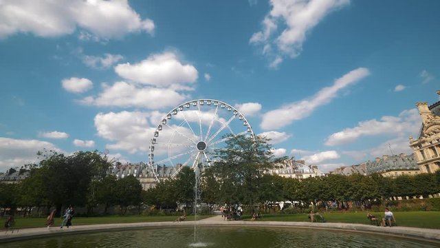 Paris france manege roue fountain