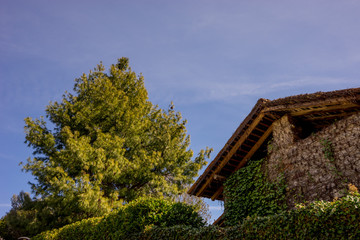 Fototapeta na wymiar Italy, Menaggio, Lake Como, a large stone building