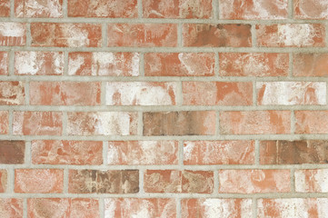 Old red brick wall background