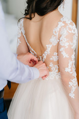 Obraz na płótnie Canvas perfect wedding dress on the wedding day