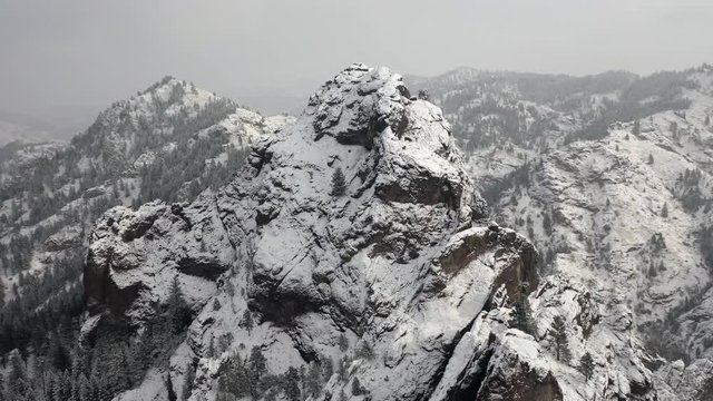 Feel the chill of this blizzardy mountain peak captured in stunning 4K.  Unreal perspective and depth.  Perfect for themed presentations, story telling, adverts and B-Roll footage.