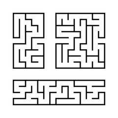 A set of mazes. Game for kids. Puzzle for children. Labyrinth conundrum. Vector illustration.