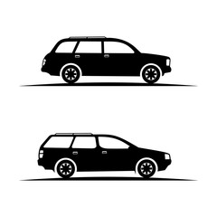 car silhouette icon illustration and vector