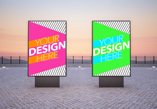 Two Outdoor Vertical Billboards