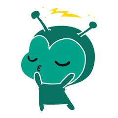 cartoon of a cute kawaii alien