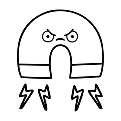 line drawing cartoon magnet