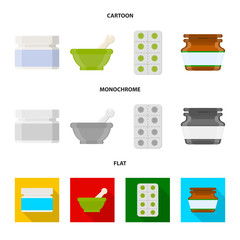 Vector design of retail and healthcare logo. Set of retail and wellness vector icon for stock.