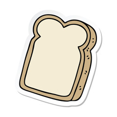 sticker of a quirky hand drawn cartoon slice of bread