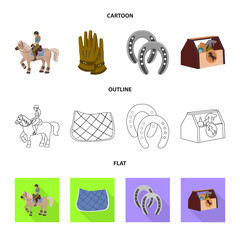 Vector illustration of equipment and riding logo. Collection of equipment and competition stock vector illustration.