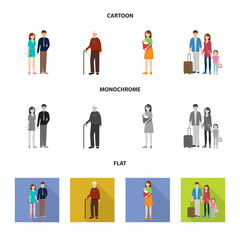 Vector design of character and avatar  sign. Collection of character and portrait stock symbol for web.