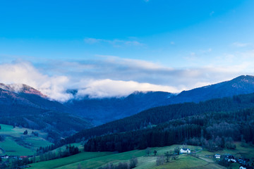 Germany, Beautiful black forest nature landscape at sunset