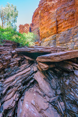 hiking down in weano gorge in karijini national park, western australia 20