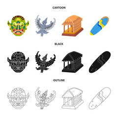 Isolated object of travel and tourism logo. Set of travel and island stock symbol for web.