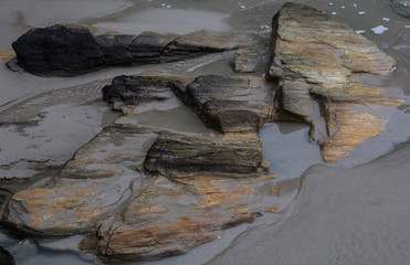 Rocks formation on the beach. 