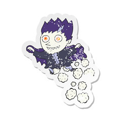 retro distressed sticker of a cartoon vampire
