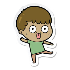sticker of a cartoon dumb kid