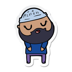 sticker of a cartoon man with beard