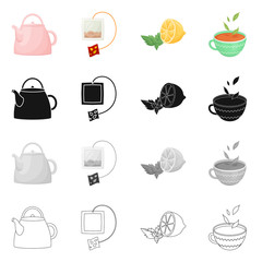 Isolated object of healthy and floral  sign. Set of healthy and gradient vector icon for stock.
