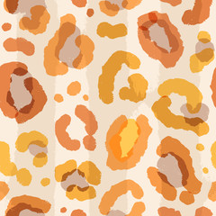 Vector seamless pattern with animal print. Trendy abstract texture with brush strokes. Fashion modern illustration.