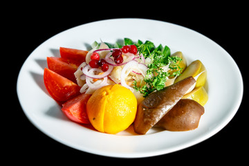 Pickles, tomatoes, sauerkraut and other traditional Russian snacks