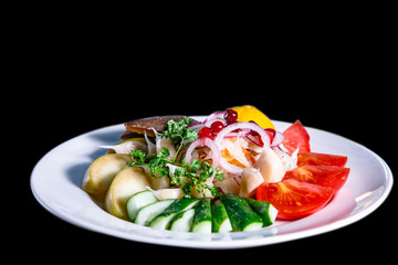 Pickles, tomatoes, sauerkraut and other traditional Russian snacks