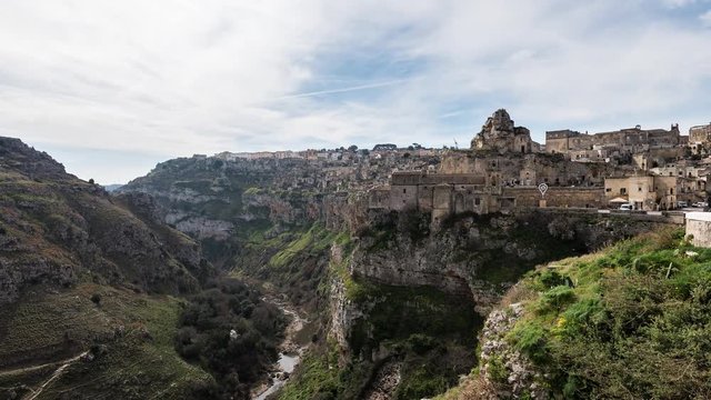 Time Lapse di Matera e il fiume Gravina