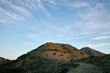 landscape with mountains and clouds