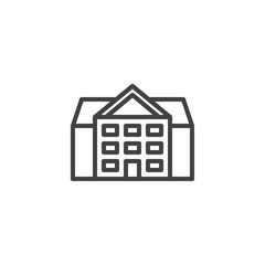 School building line icon. linear style sign for mobile concept and web design. Public University building outline vector icon. Symbol, logo illustration. Pixel perfect vector graphics