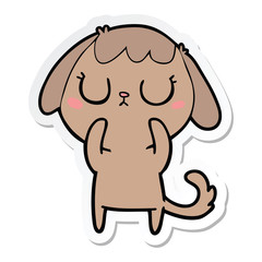 sticker of a cute cartoon dog