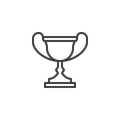 Trophy cup line icon. linear style sign for mobile concept and web design. Award cup outline vector icon. Success symbol, logo illustration. Pixel perfect vector graphics