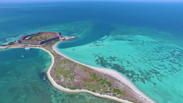 aerial view of Dry Tortugas in Key West Florida
