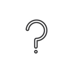 Question mark line icon. linear style sign for mobile concept and web design. Unknown question outline vector icon. Ask for help symbol, logo illustration. Pixel perfect vector graphics